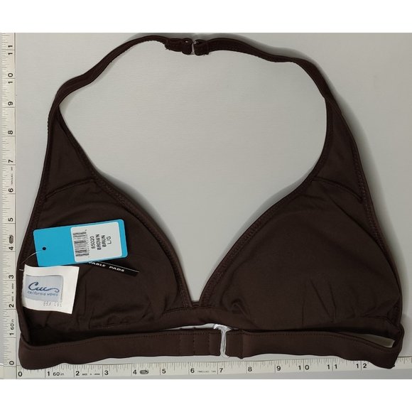 NWT California Waves Halter Brown bikini Top - Picture 4 of 5